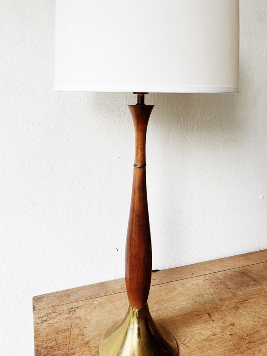 Tall Mid Century Teak Lamp