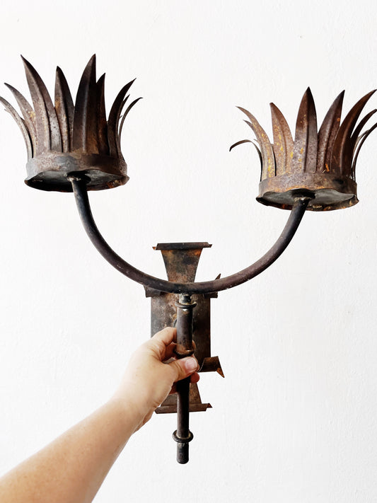Antique Gothic Iron Sconce