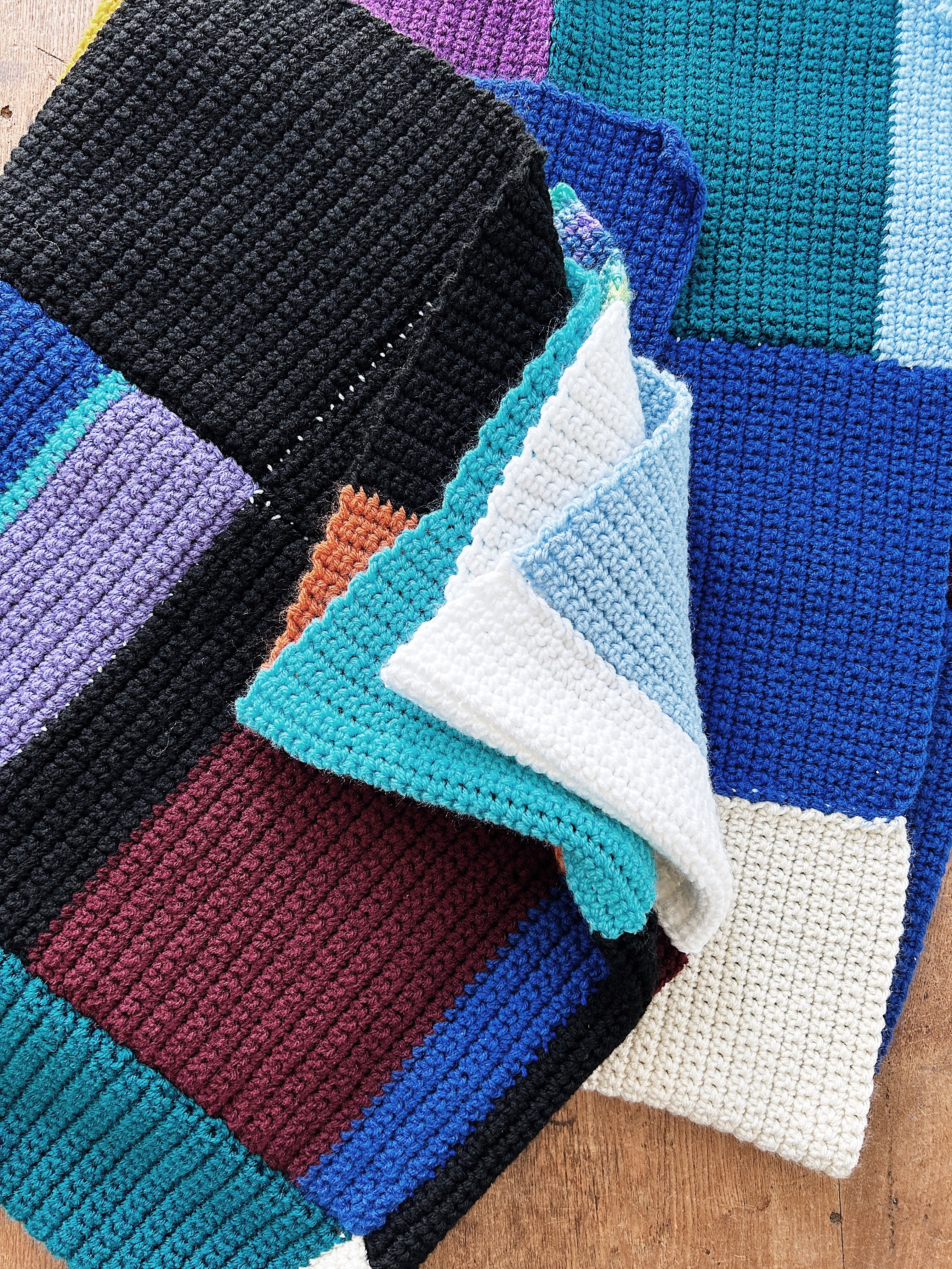 Crochet Color Block Afghan - Thumbnail 2