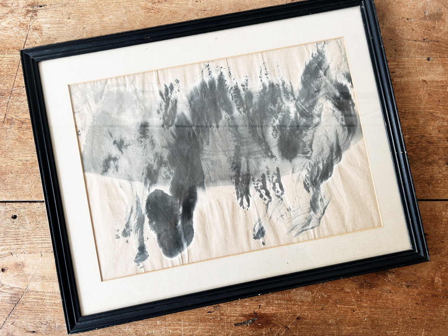 Antique Framed Sumi Painting