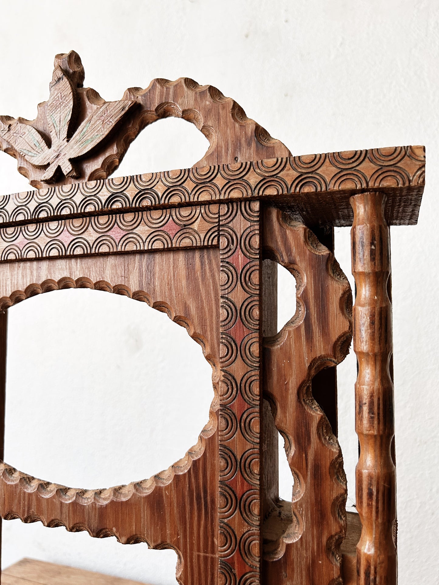 Antique Carved Wood Clock Box