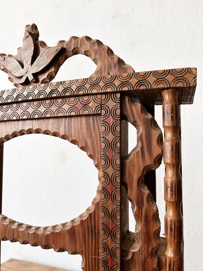 Antique Carved Wood Clock Box
