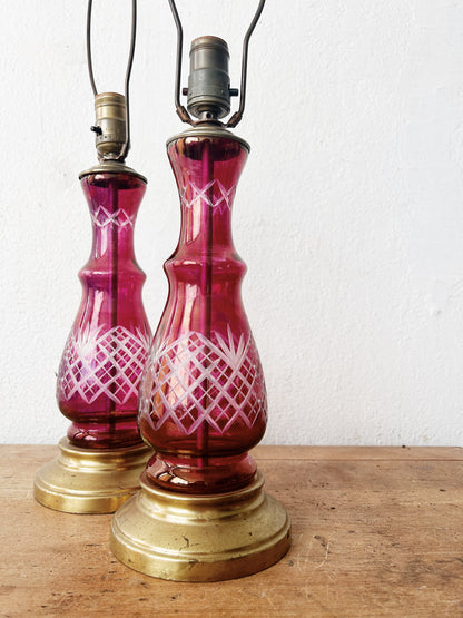 Antique Cut Glass Lamp