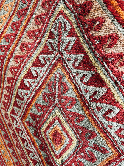 Antique Turkish Embroidered Wool Rug