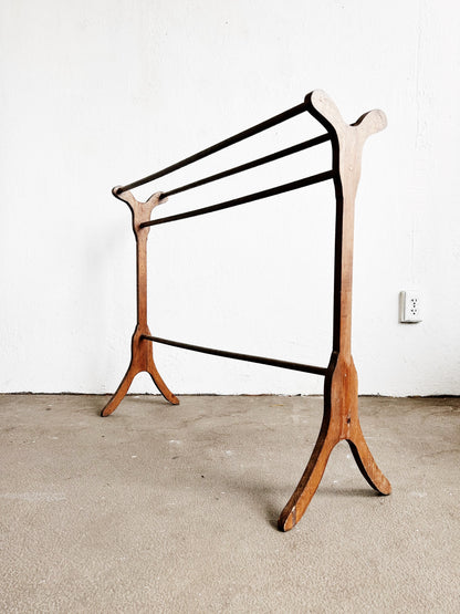 Vtg Primitive Wood Quilt/Textile Rack