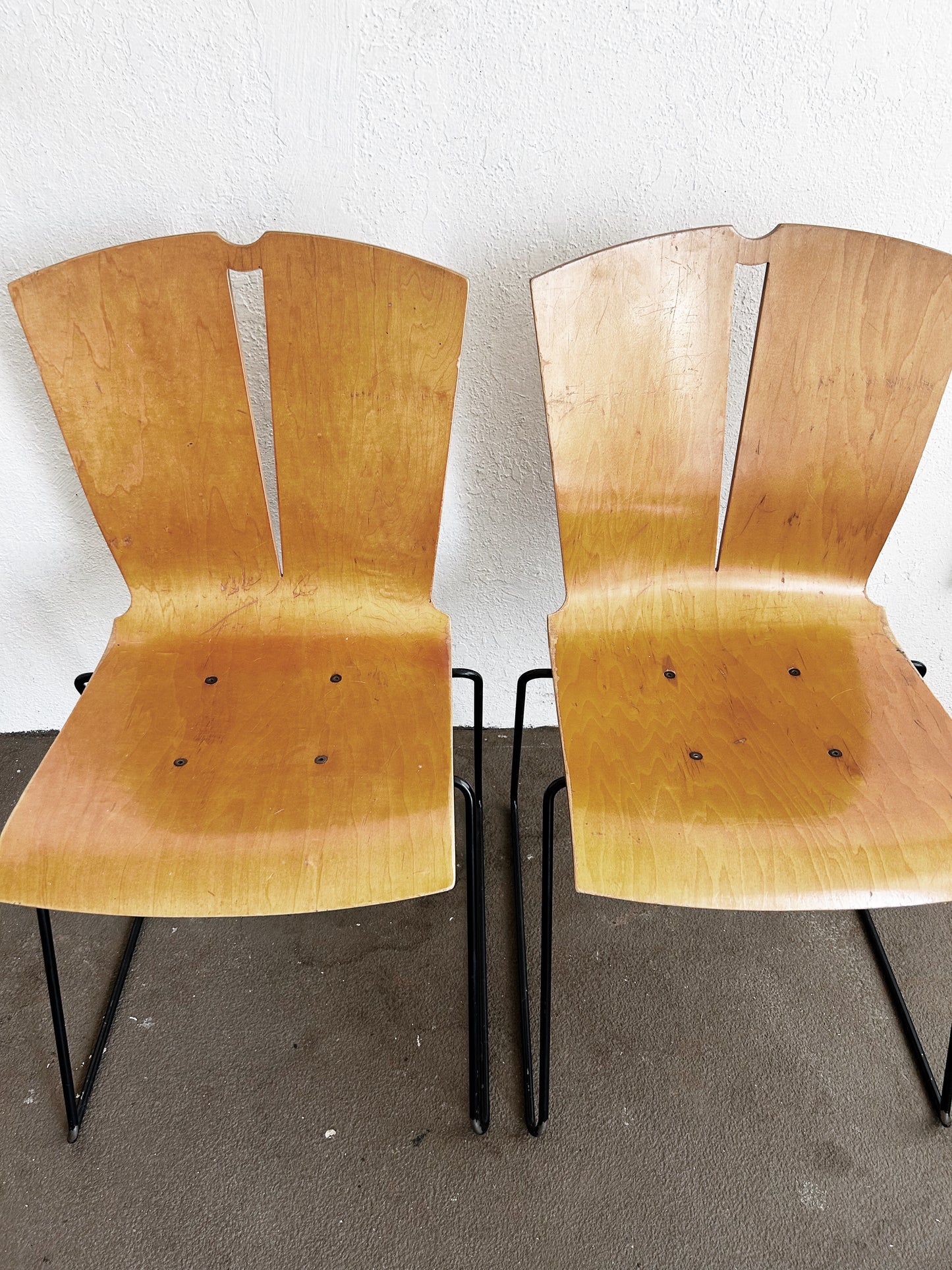 Mid Century Falcon Co Stacking Chairs Set of Four