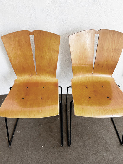Mid Century Falcon Co Stacking Chairs Set of Four