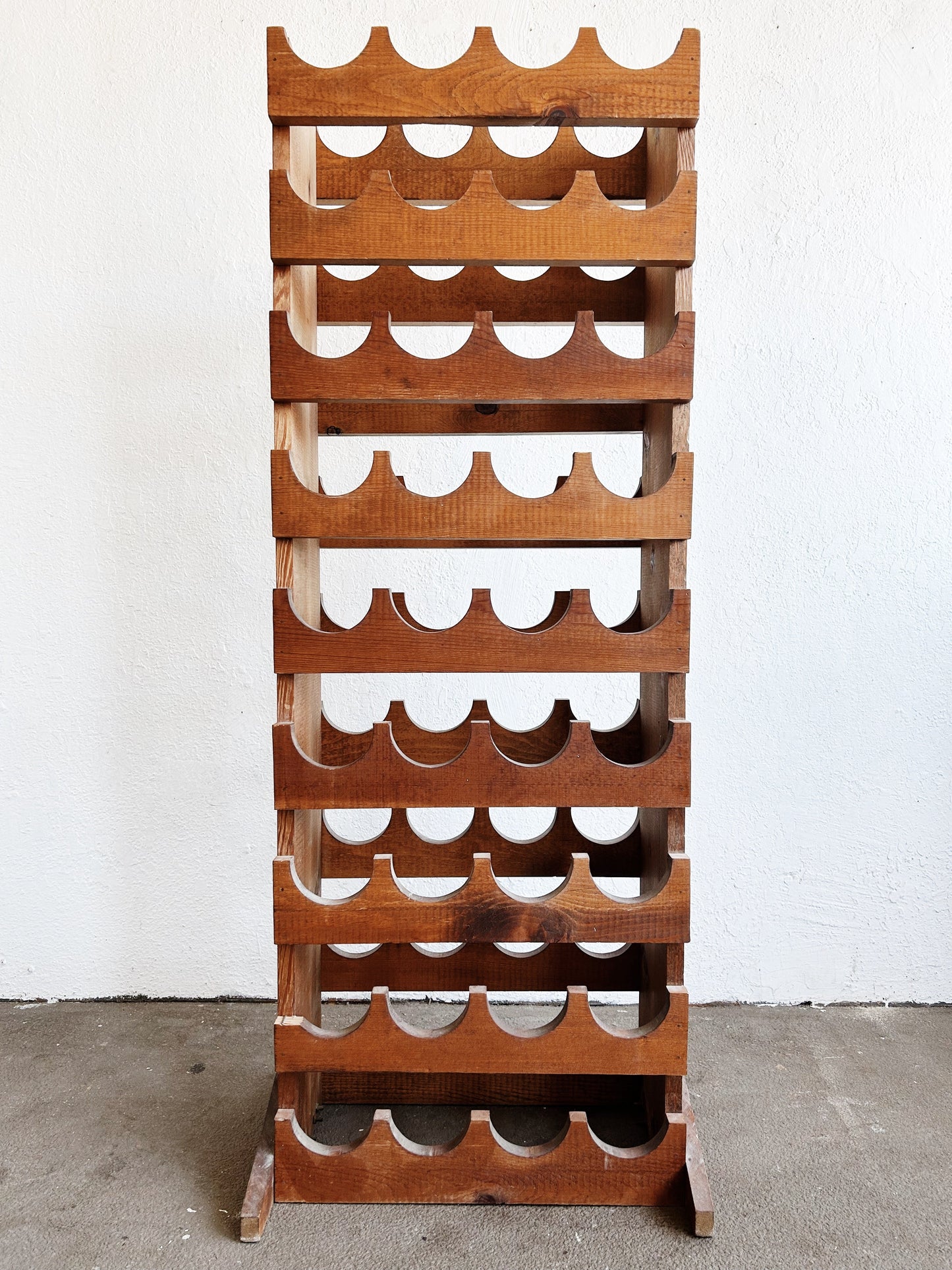 Vintage Handmade Wood Wine Rack