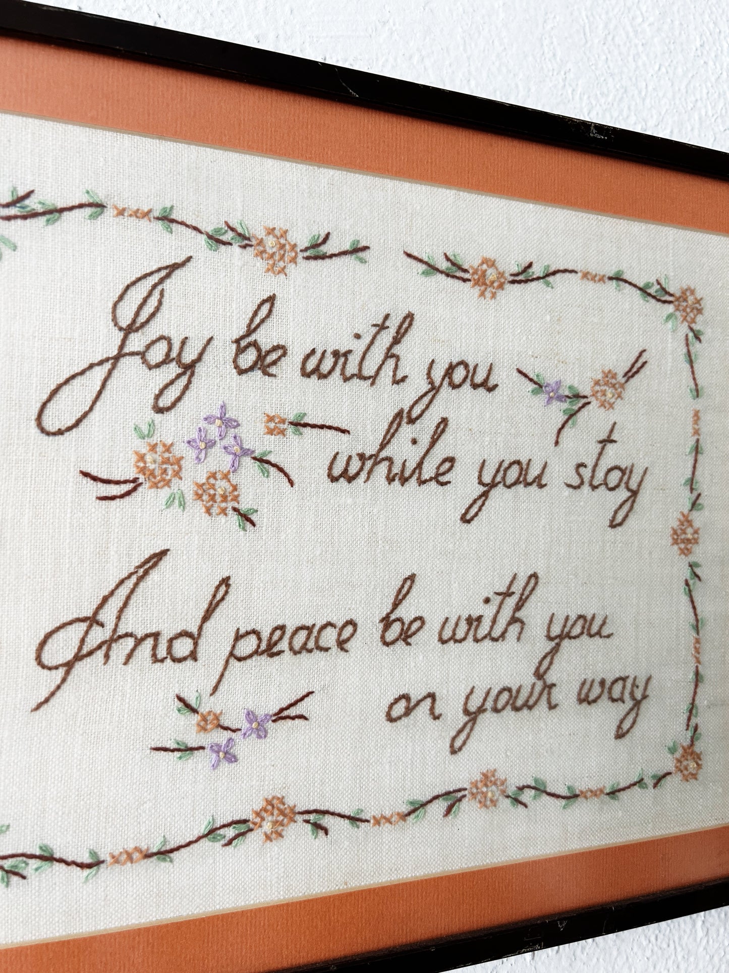 Mid Century Framed Needlepoint