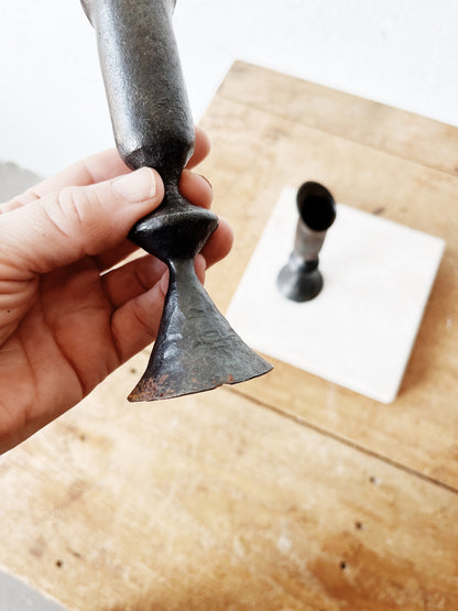 Vintage Primitive Iron Candlesticks