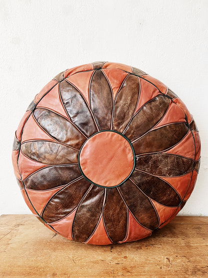 Vintage Leather Pouf
