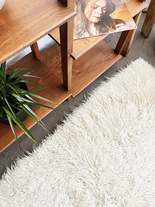 Natural Wool Flokati Shag Rug