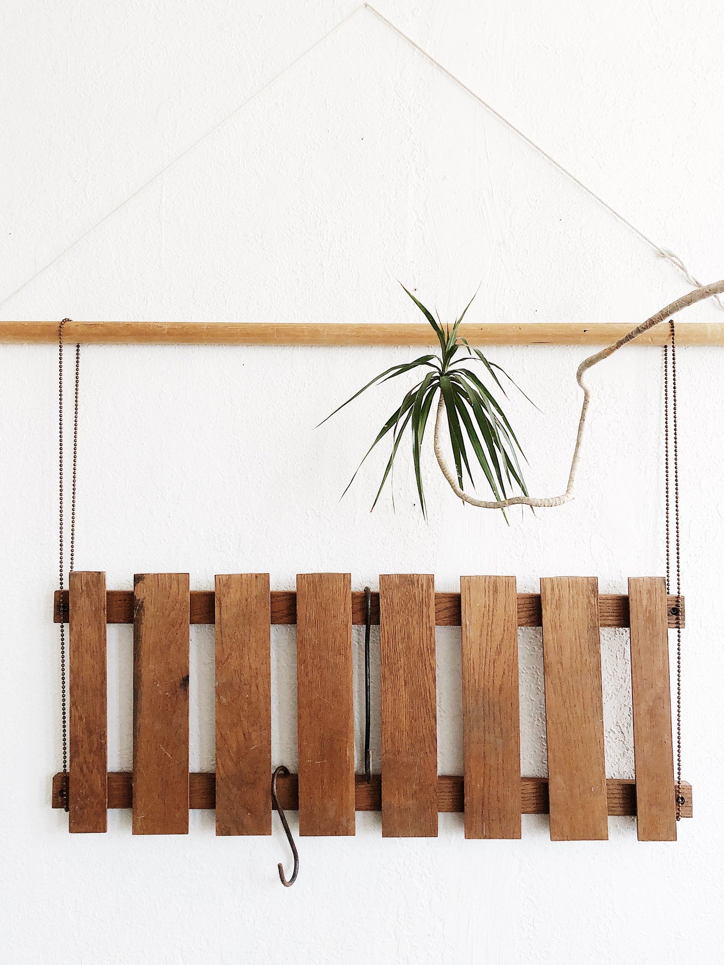 Vintage Oak Hanging Rack