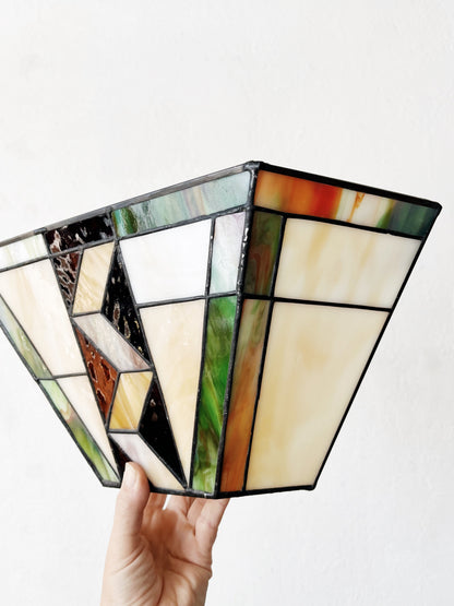 Vintage Stained Glass Electrified Sconce