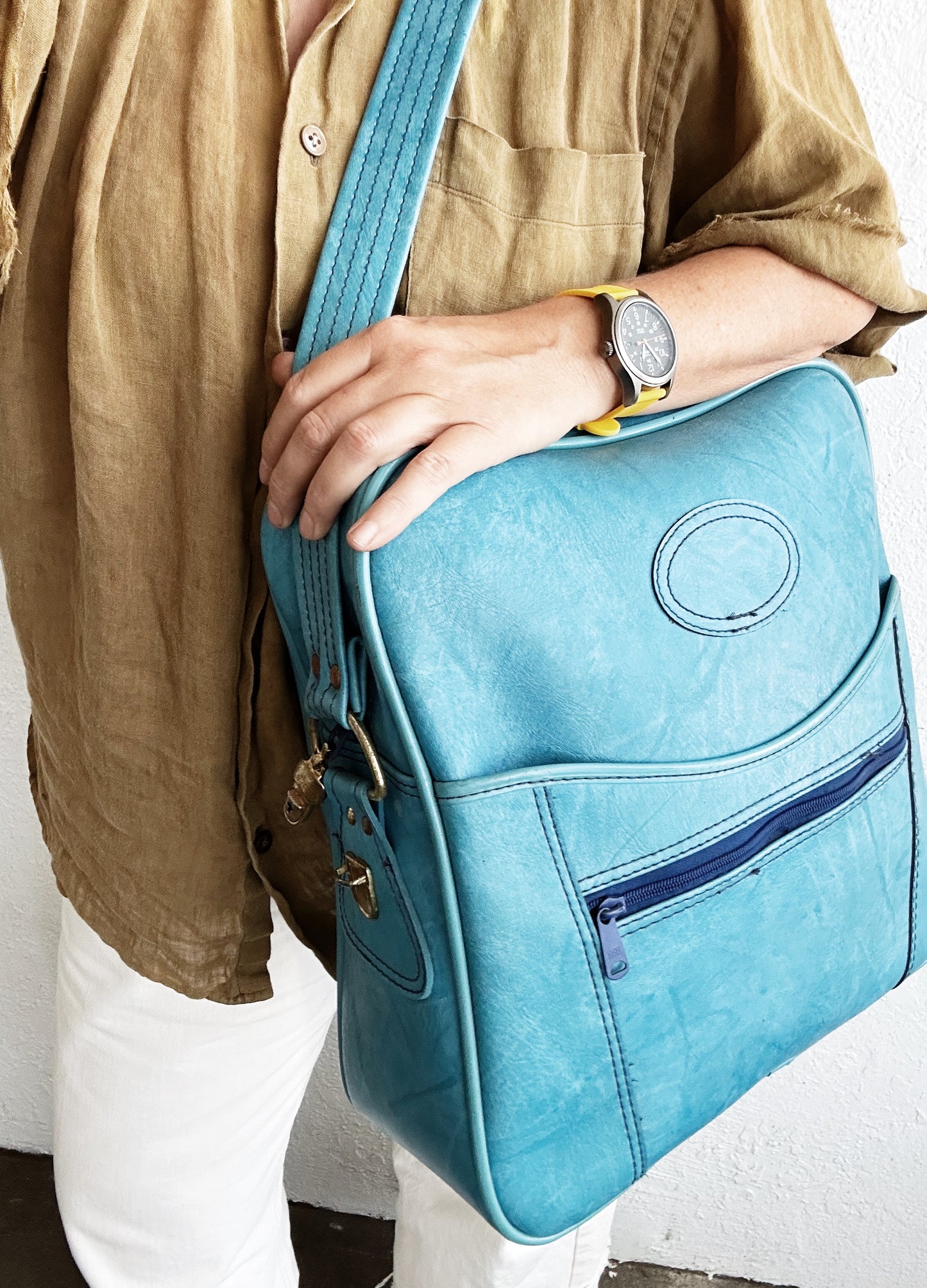 Vintage Turquoise Tote