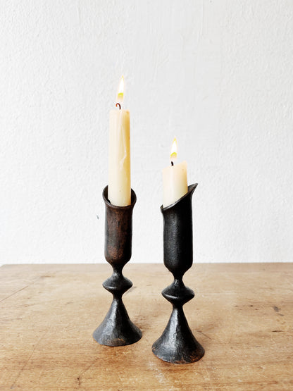 Vintage Primitive Iron Candlesticks
