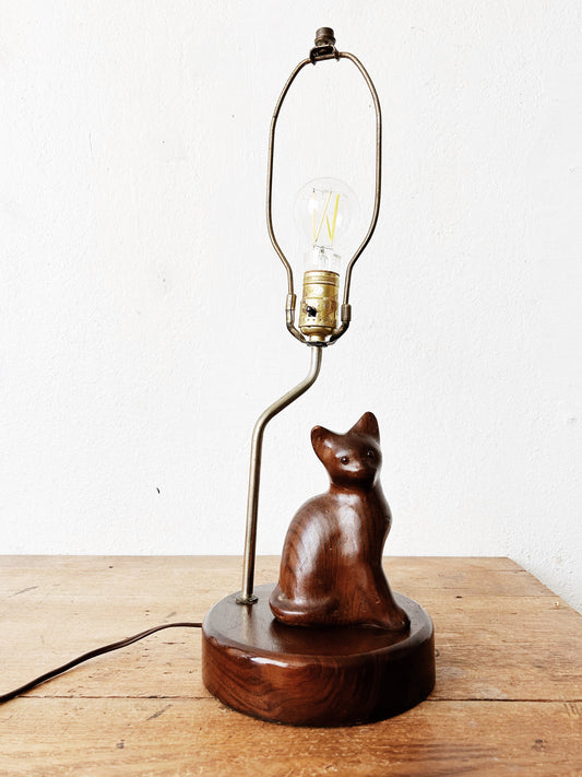 Vintage Handmade Kitty Lamp