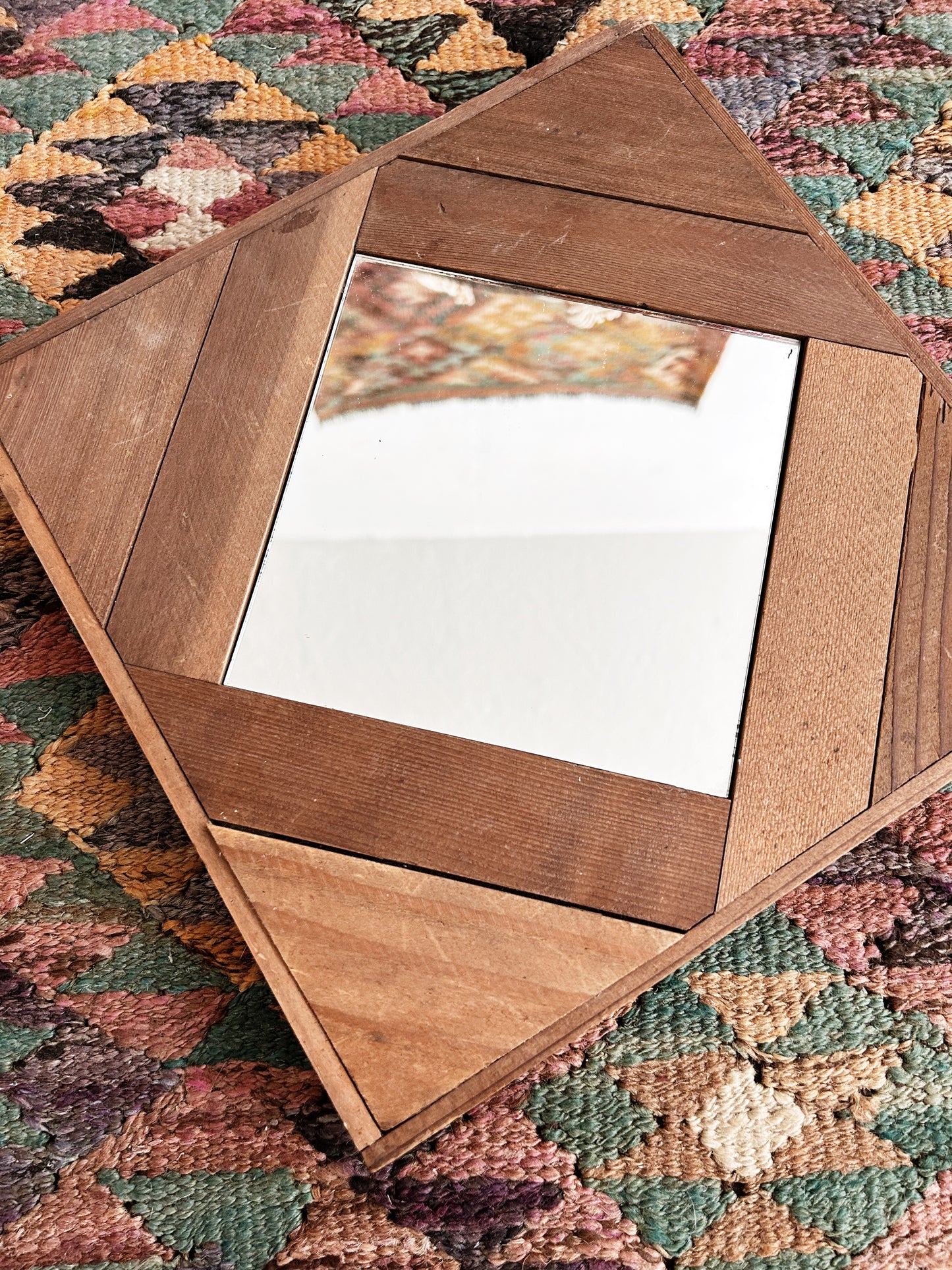 Vintage Wood Framed Mirror