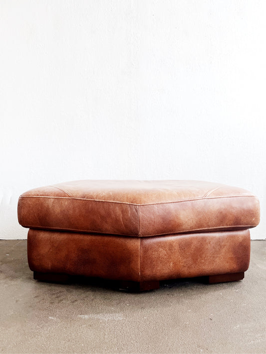 Vintage Leather Ottoman