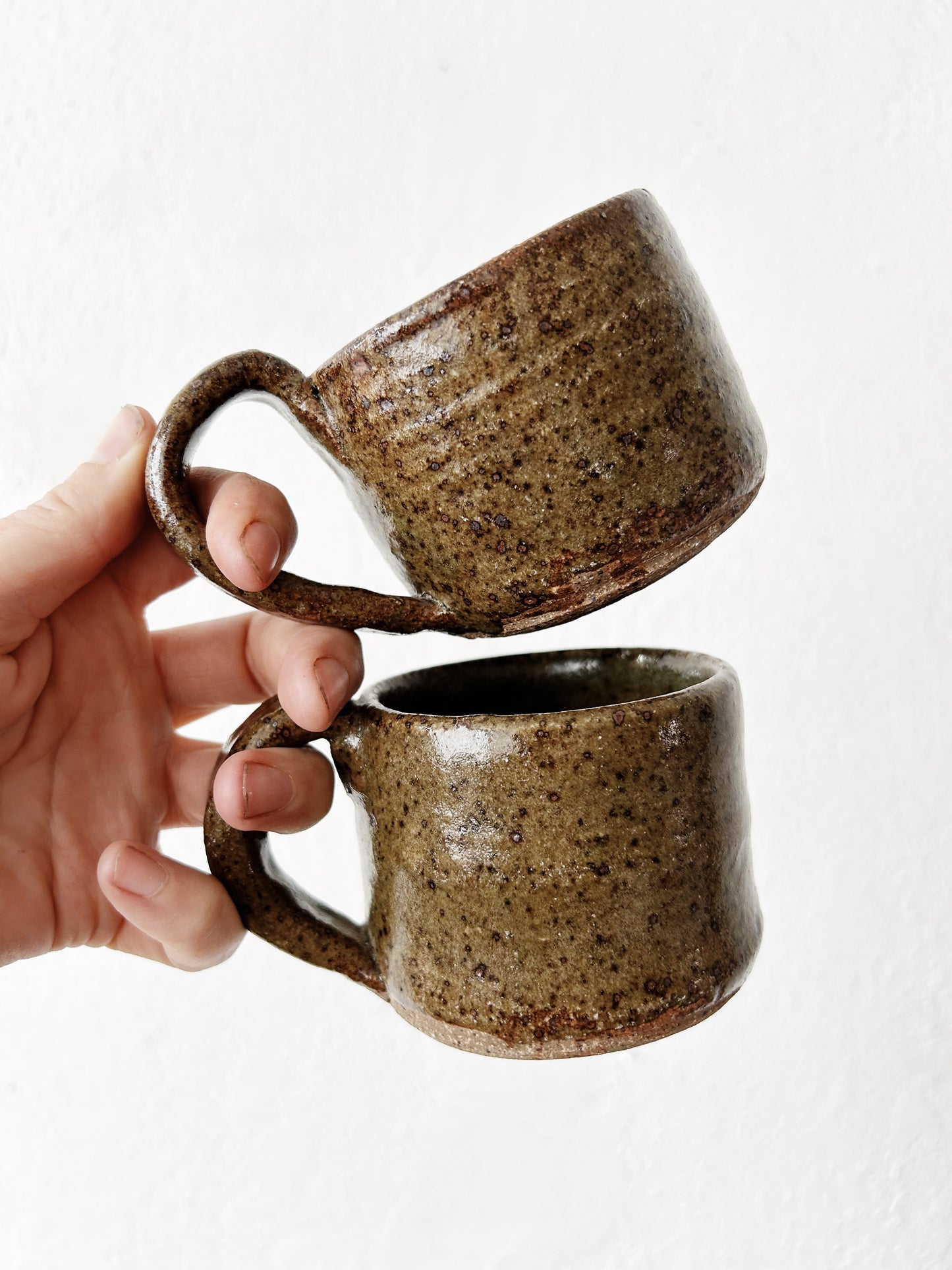 Vintage Stoneware Mug Pair