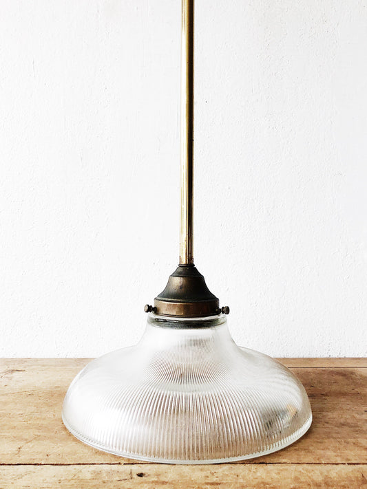 Vintage Reed Glass Pendant Lamp