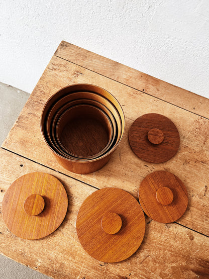 Mid Century Wood Canister Set