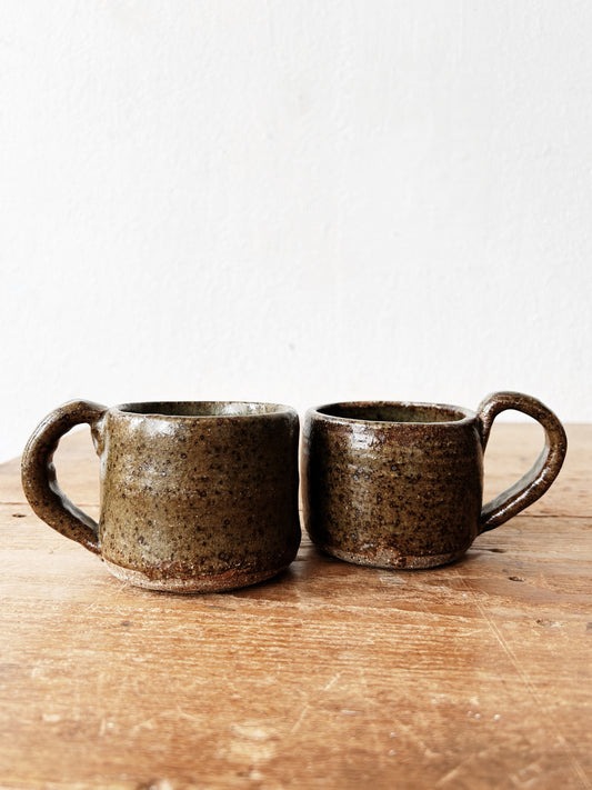 Vintage Stoneware Mug Pair