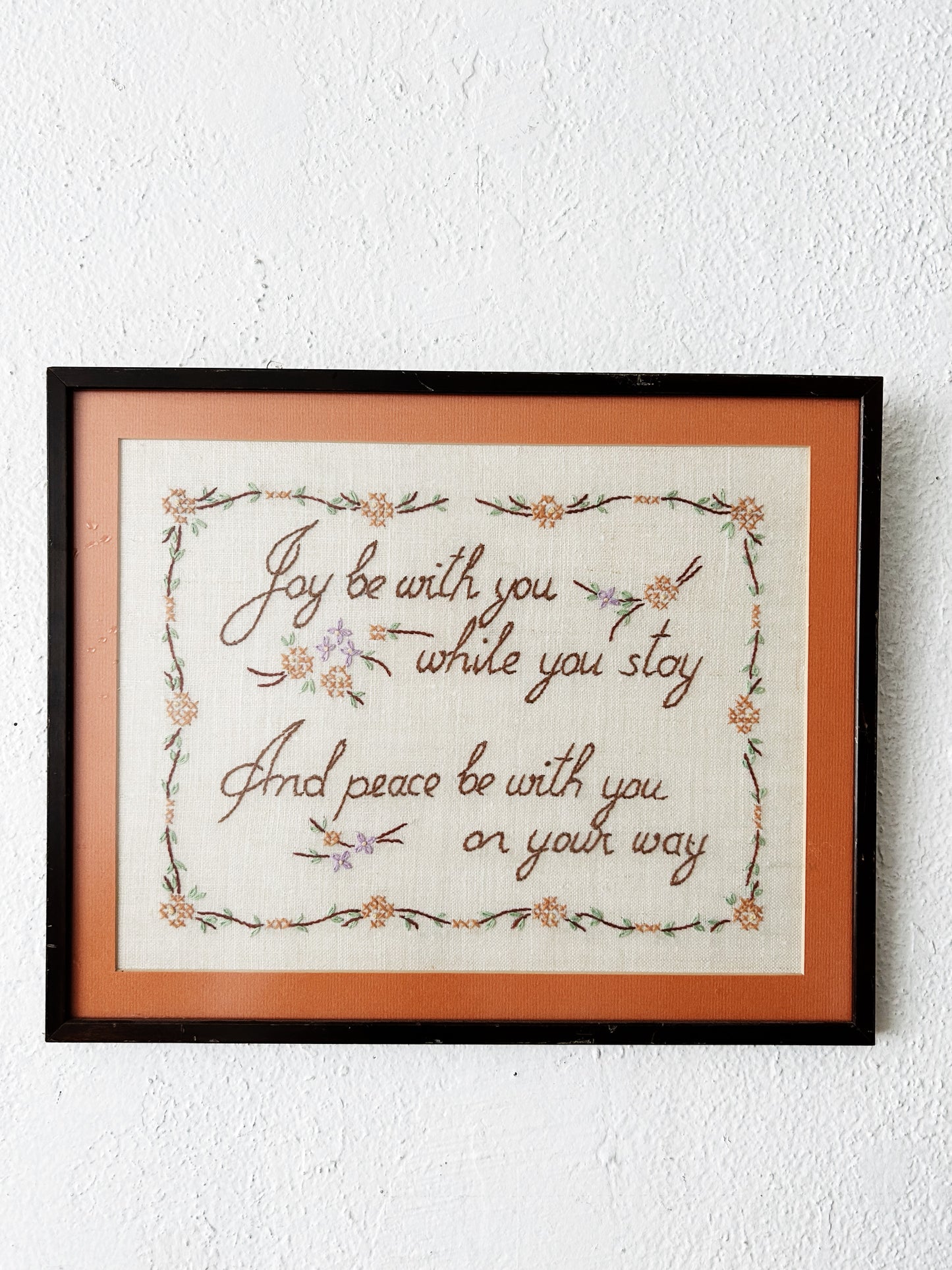 Mid Century Framed Needlepoint