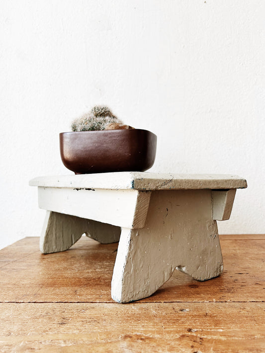 Small Antique Painted Wood Stool