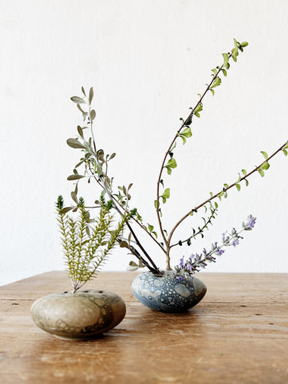 Studio Pottery Flower Frog Pair