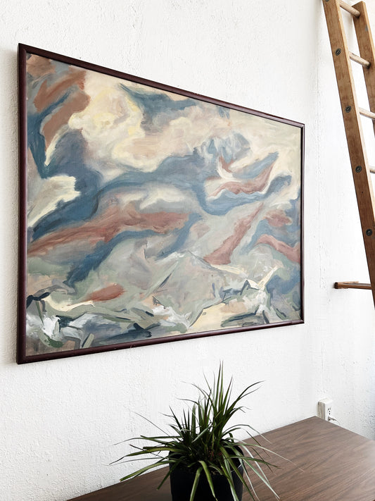 Large Original Vintage Framed Abstract Painting