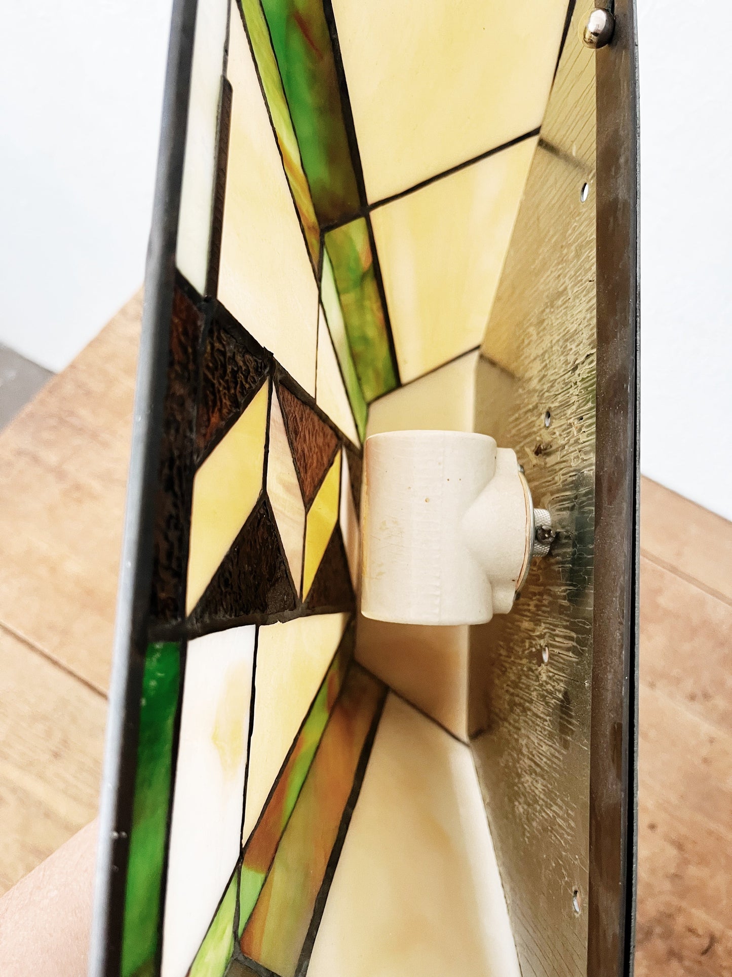 Vintage Stained Glass Electrified Sconce