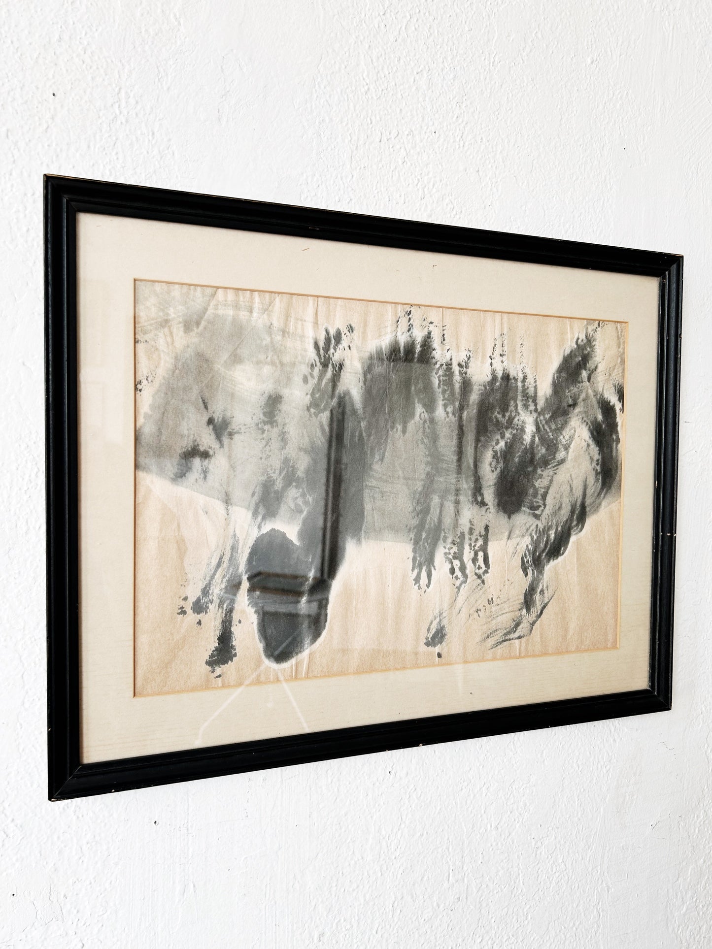 Antique Framed Sumi Painting