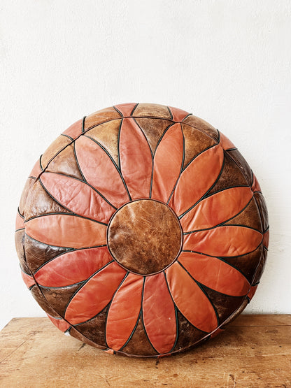 Vintage Leather Pouf