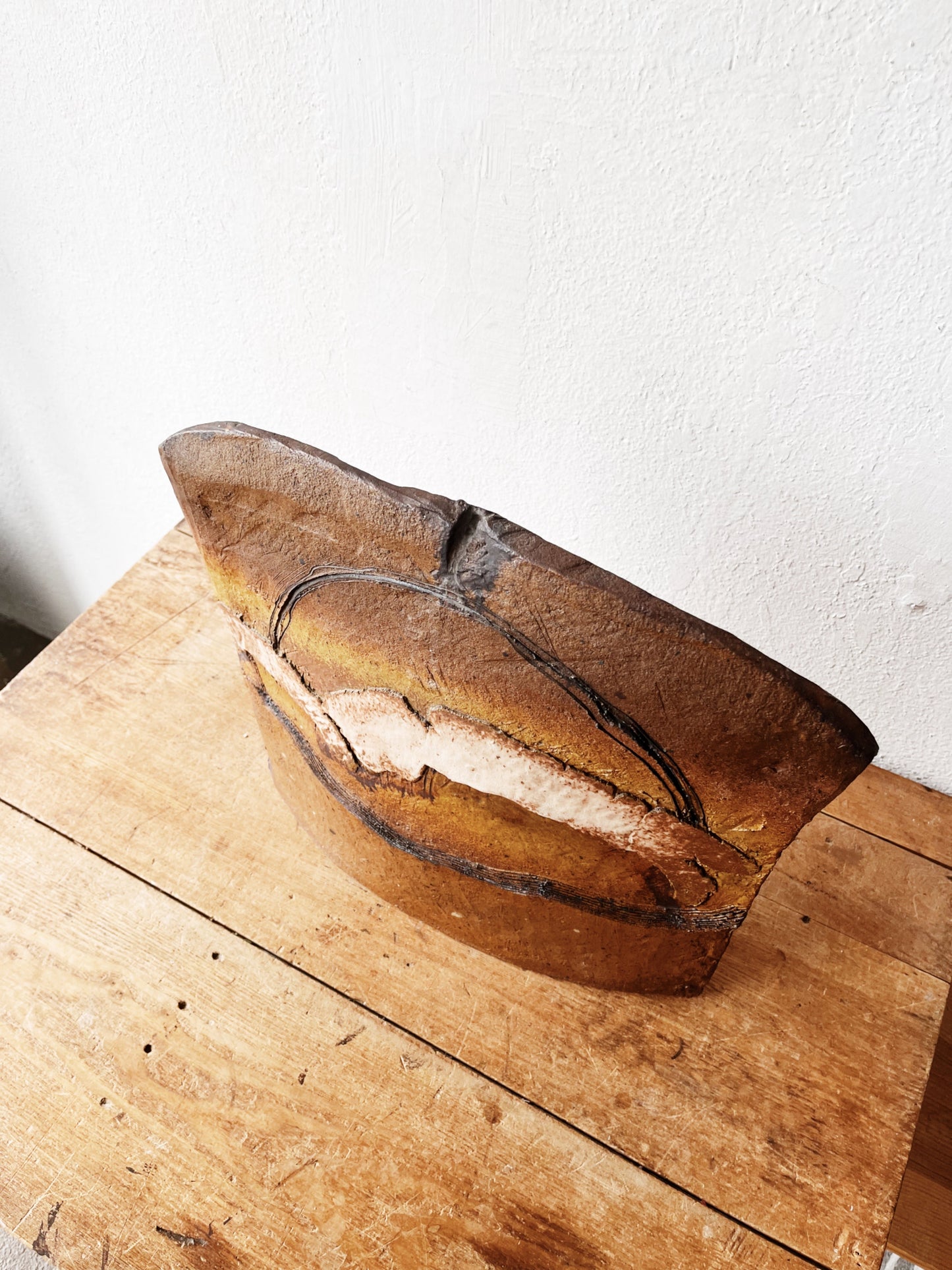 Vintage Slab Built Ceramic Sculpture