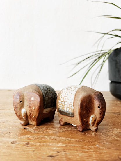 Mid Century Ceramic Elephant Shakers Japan