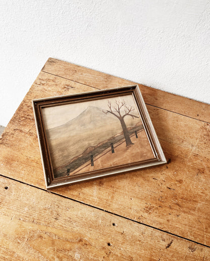 Vintage Naive Watercolor Painting