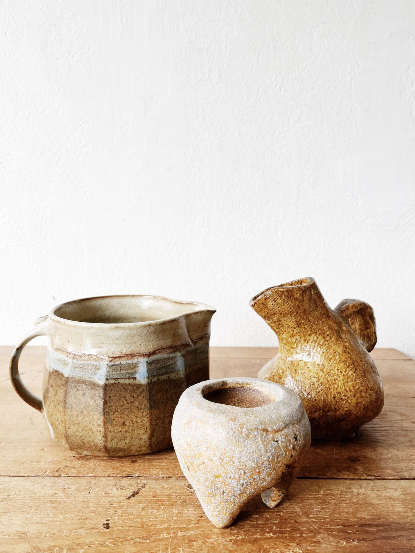 Large Handmade Stoneware Pitcher