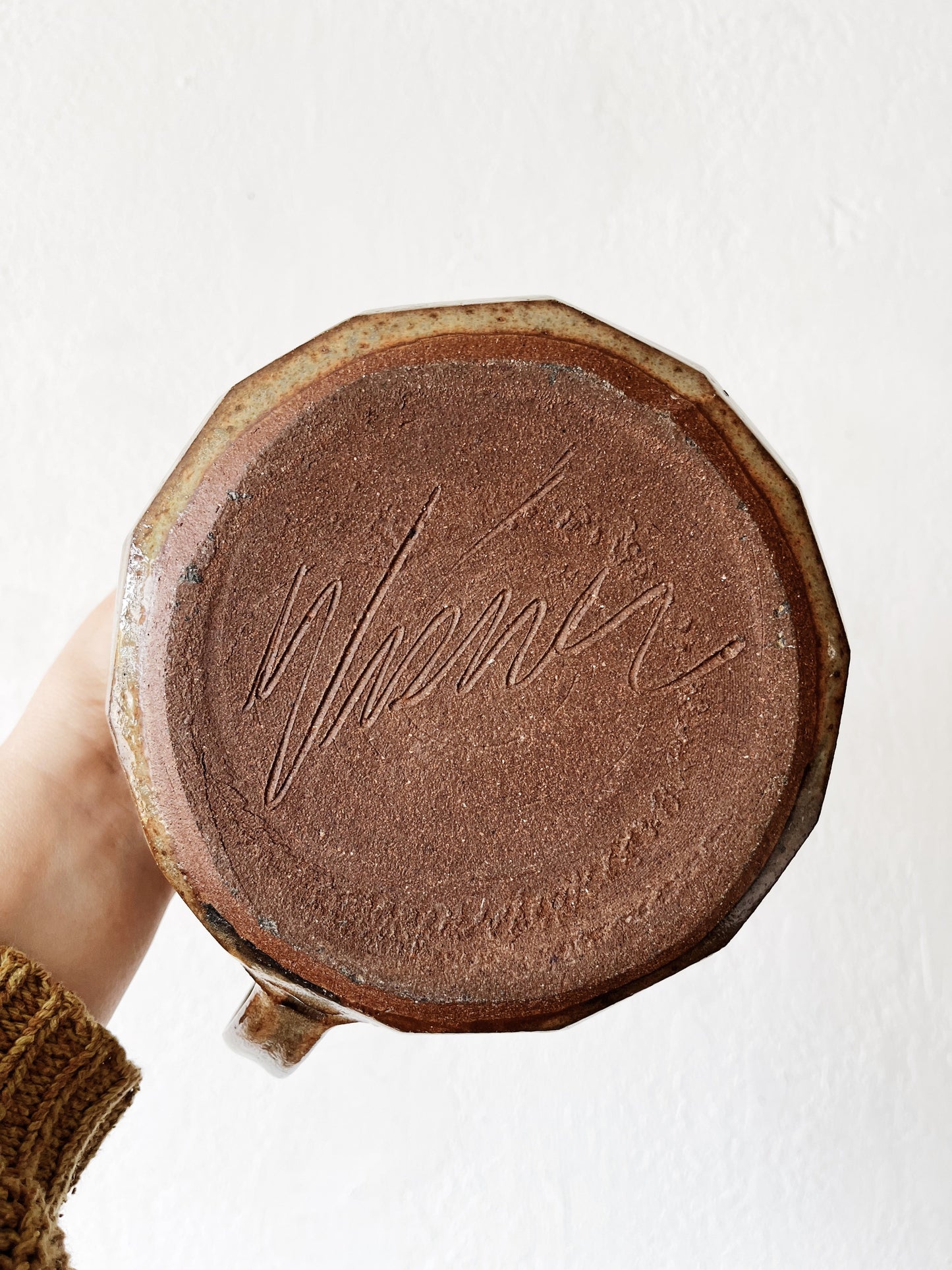 Large Handmade Stoneware Pitcher