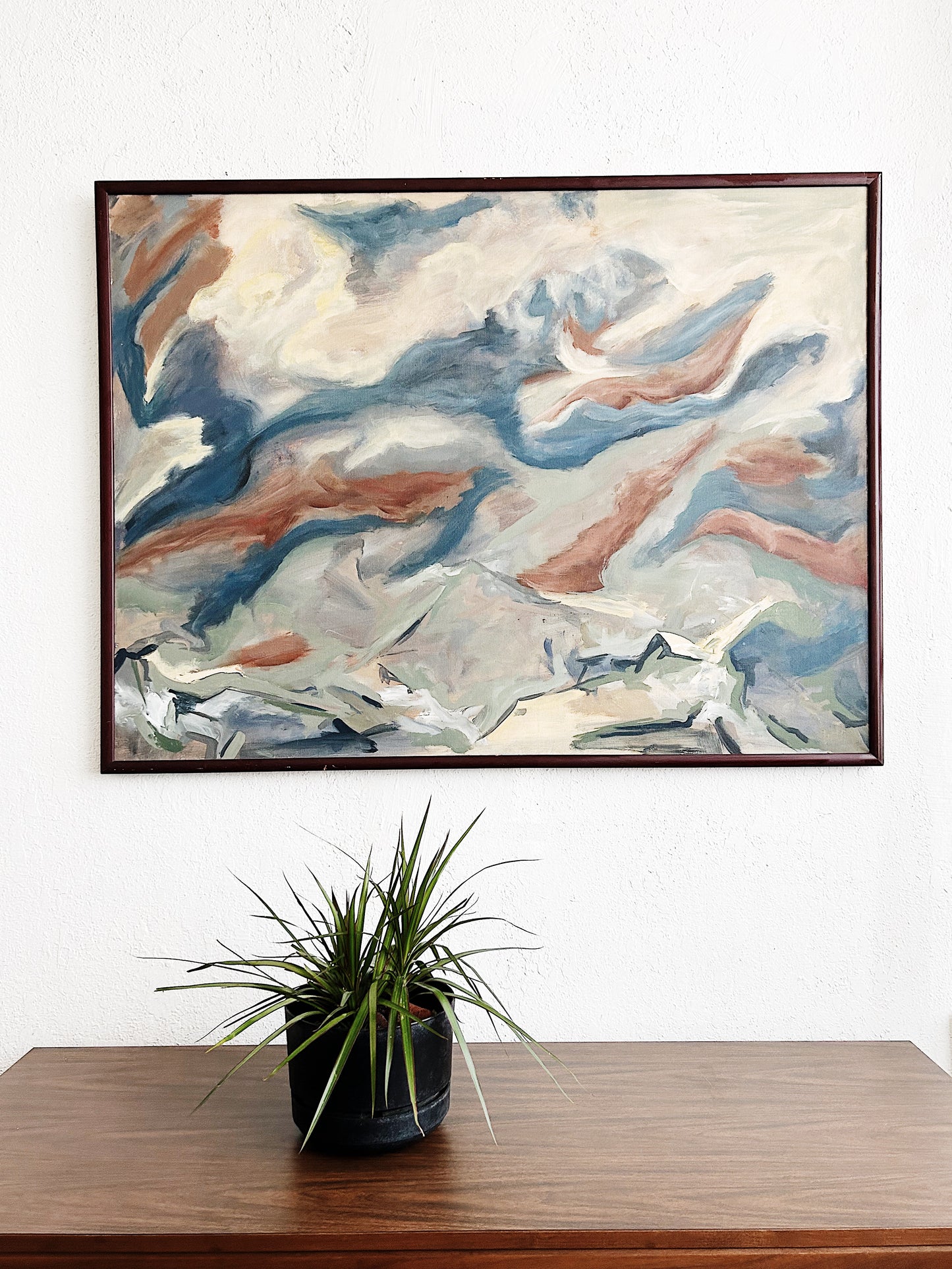 Large Original Vintage Framed Abstract Painting