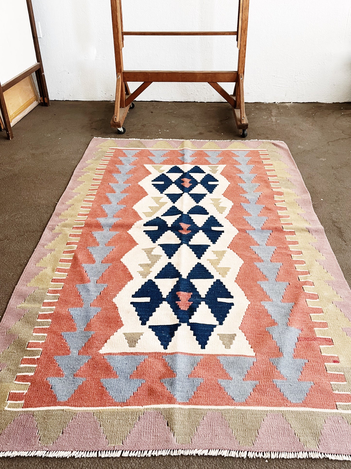 Vintage Turkish Wool Kilim Rug