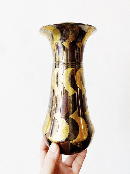 Vintage Mixed Metal Vase