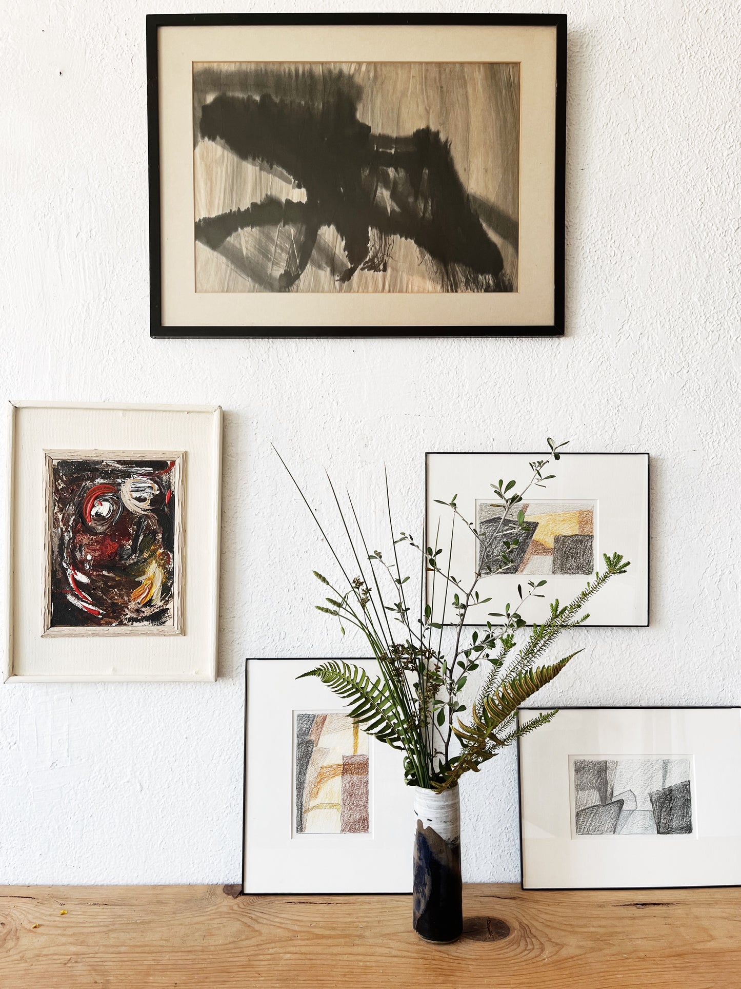 Antique Abstract Sumi Painting