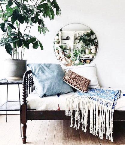Vintage Round Industrial Edge Mirror