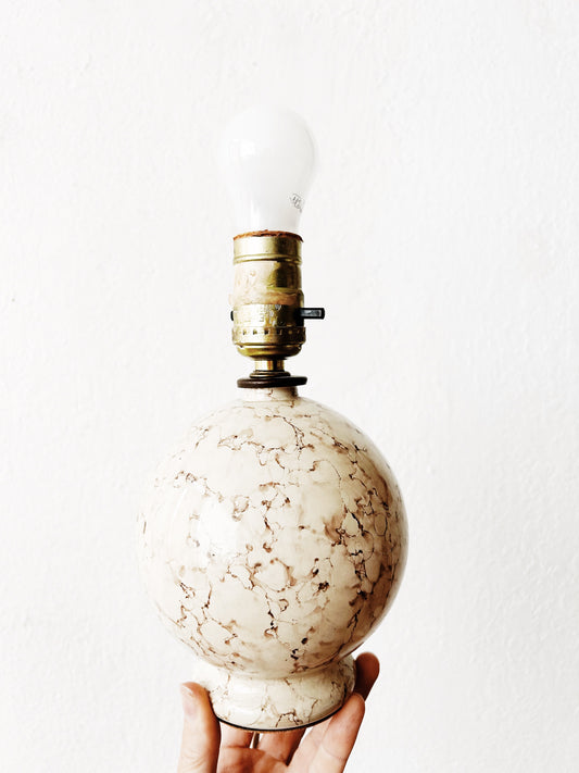 Vtg Marbleized Glass Lamp