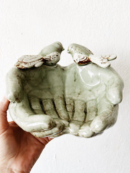 Vintage Large Ceramic Hand Dish