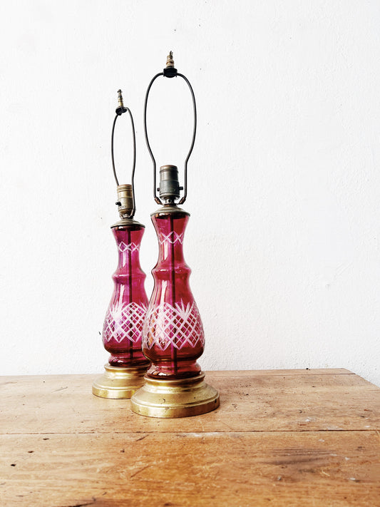Antique Cut Glass Lamp