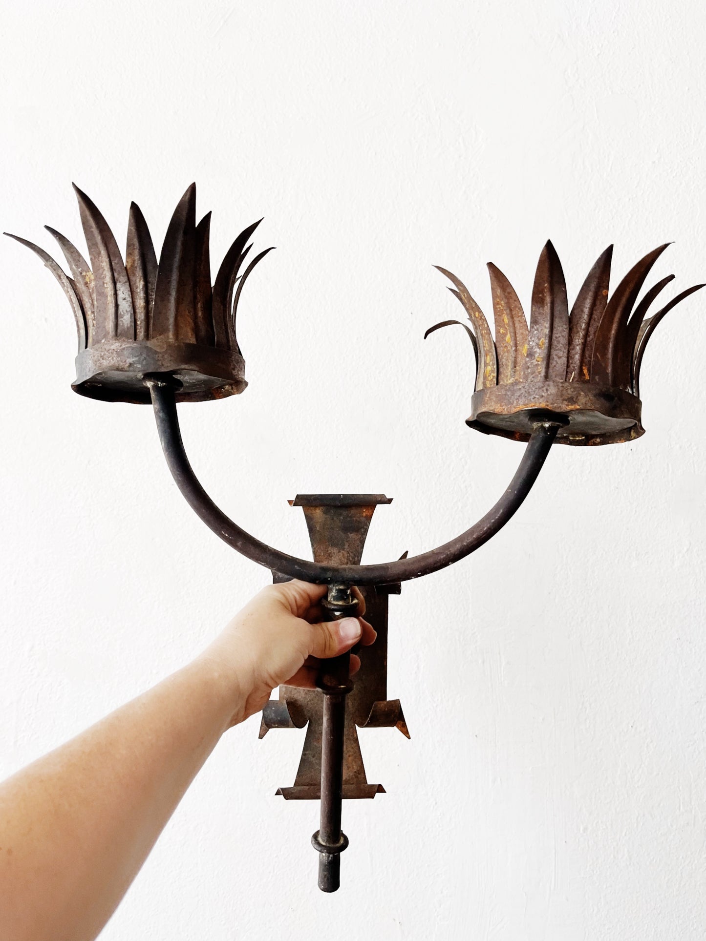 Antique Gothic Iron Sconce