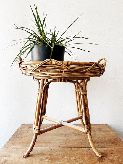 Vintage Basket Tray Table