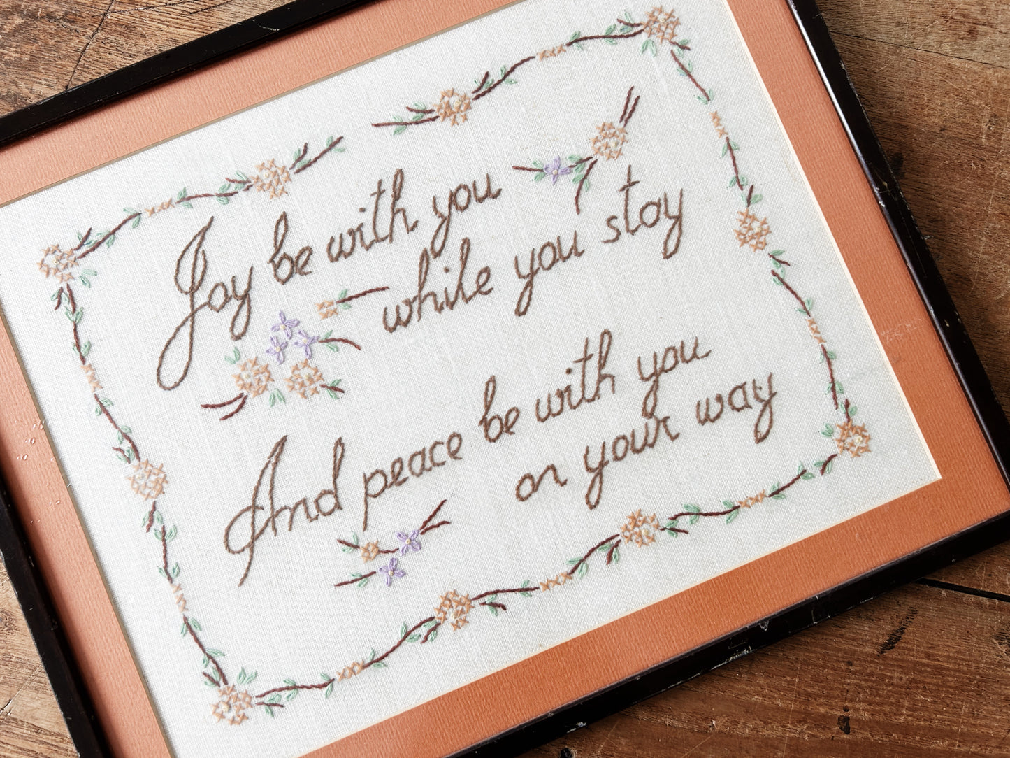 Mid Century Framed Needlepoint